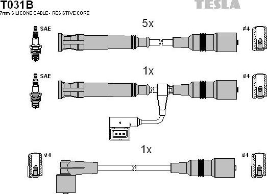 TESLA T031B - Set kablova za paljenje www.molydon.hr