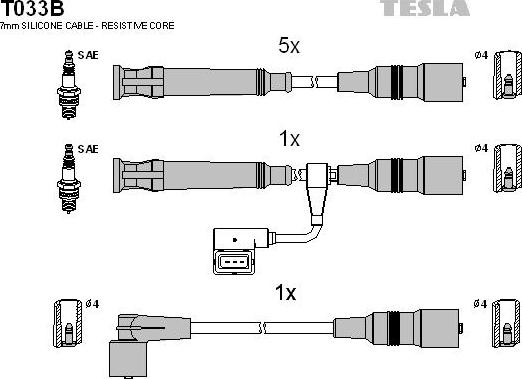 TESLA T033B - Set kablova za paljenje www.molydon.hr