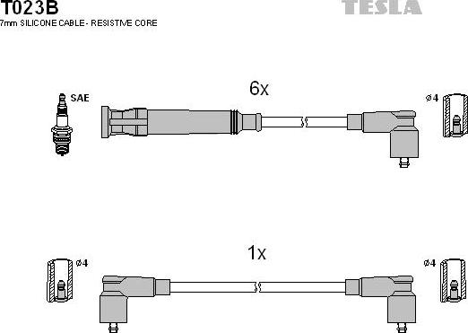 TESLA T023B - Set kablova za paljenje www.molydon.hr