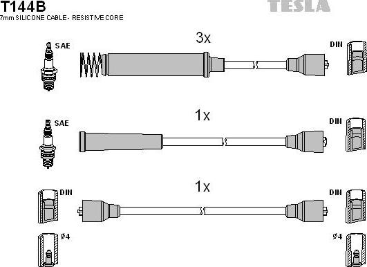 TESLA T144B - Set kablova za paljenje www.molydon.hr