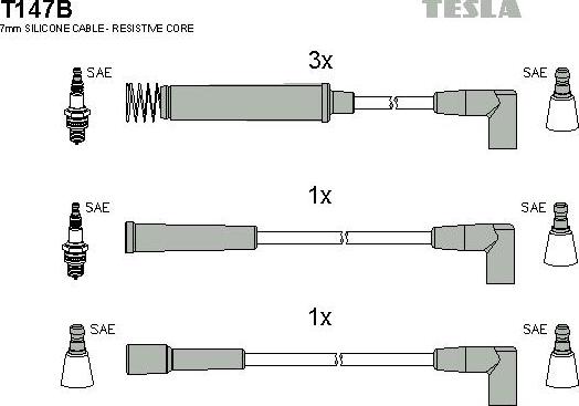 TESLA T147B - Set kablova za paljenje www.molydon.hr