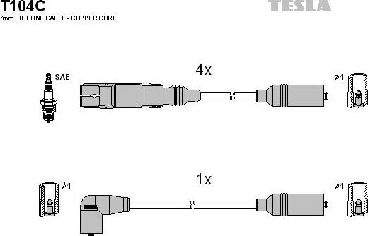 TESLA T104C - Set kablova za paljenje www.molydon.hr