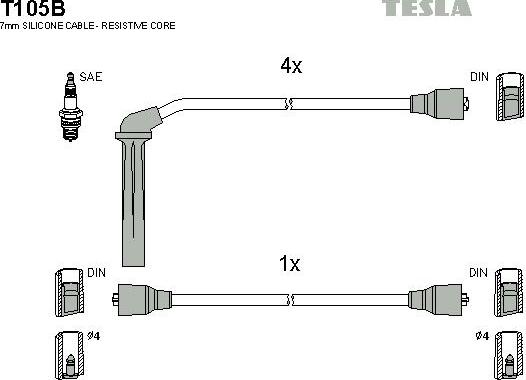 TESLA T105B - Set kablova za paljenje www.molydon.hr