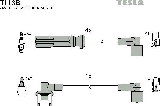 TESLA T113B - Set kablova za paljenje www.molydon.hr