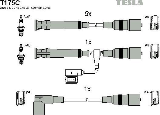 TESLA T175C - Set kablova za paljenje www.molydon.hr