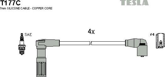 TESLA T177C - Set kablova za paljenje www.molydon.hr