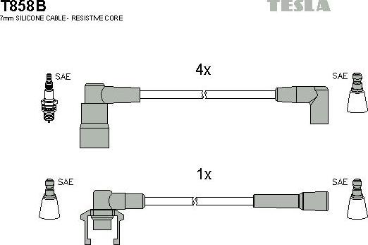 TESLA T858B - Set kablova za paljenje www.molydon.hr