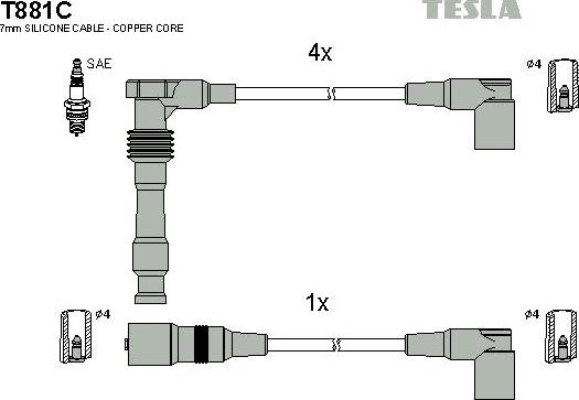 TESLA T881C - Set kablova za paljenje www.molydon.hr