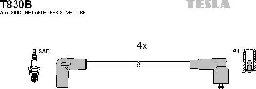 TESLA T830B - Set kablova za paljenje www.molydon.hr