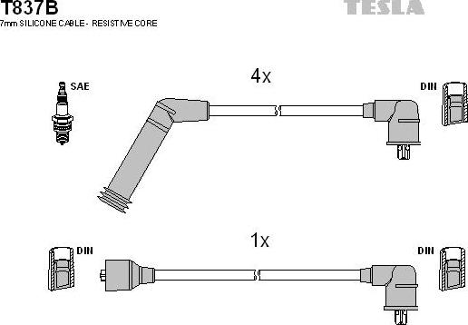 TESLA T837B - Set kablova za paljenje www.molydon.hr