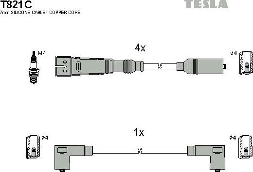 TESLA T821C - Set kablova za paljenje www.molydon.hr