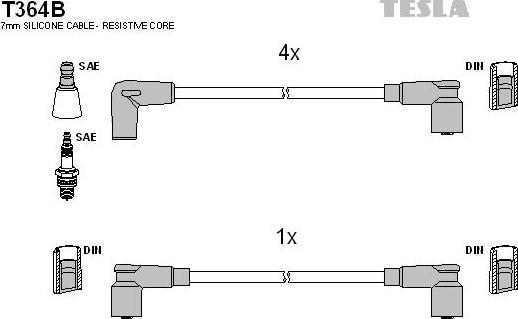 TESLA T364B - Set kablova za paljenje www.molydon.hr