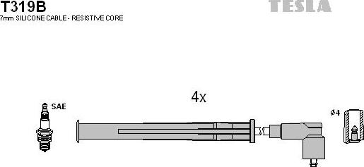 TESLA T319B - Set kablova za paljenje www.molydon.hr