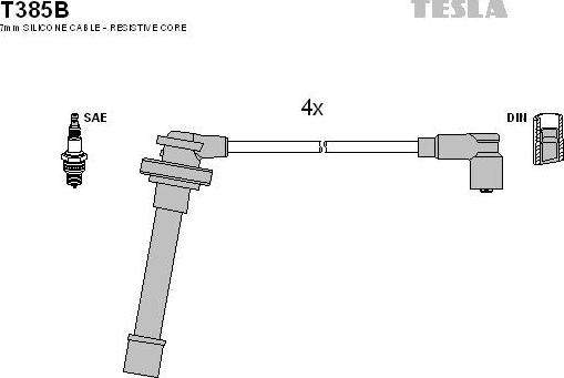 TESLA T385B - Set kablova za paljenje www.molydon.hr