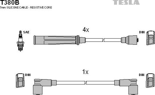 TESLA T380B - Set kablova za paljenje www.molydon.hr