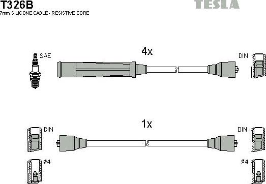 TESLA T326B - Set kablova za paljenje www.molydon.hr