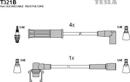 TESLA T321B - Set kablova za paljenje www.molydon.hr