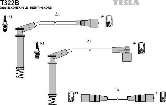 TESLA T322B - Set kablova za paljenje www.molydon.hr