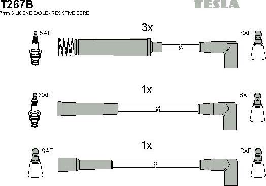 TESLA T267B - Set kablova za paljenje www.molydon.hr