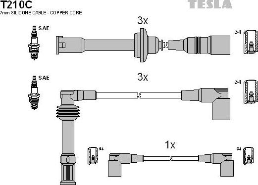 TESLA T210C - Set kablova za paljenje www.molydon.hr