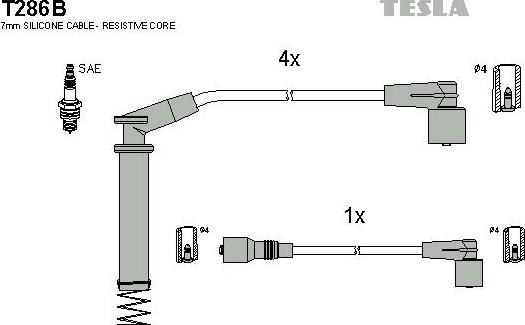 TESLA T286B - Set kablova za paljenje www.molydon.hr