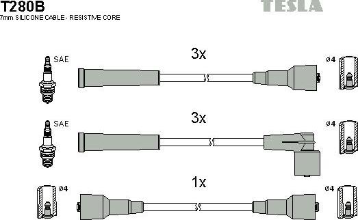 TESLA T280B - Set kablova za paljenje www.molydon.hr