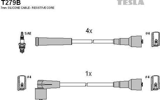 TESLA T279B - Set kablova za paljenje www.molydon.hr