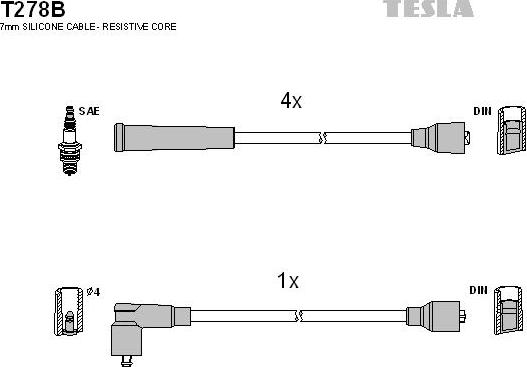 TESLA T278B - Set kablova za paljenje www.molydon.hr