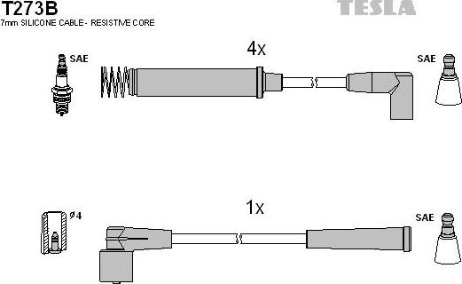 TESLA T273B - Set kablova za paljenje www.molydon.hr