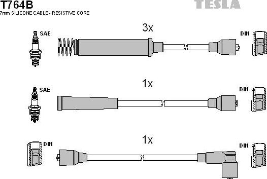 TESLA T764B - Set kablova za paljenje www.molydon.hr