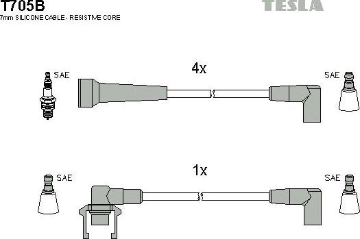 TESLA T705B - Set kablova za paljenje www.molydon.hr