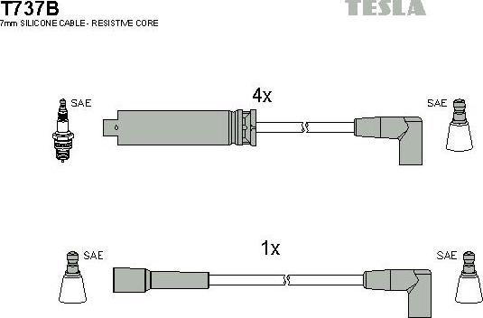 TESLA T737B - Set kablova za paljenje www.molydon.hr