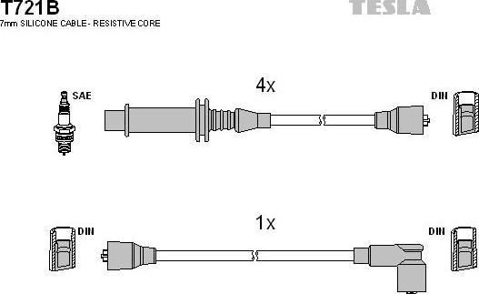 TESLA T721B - Set kablova za paljenje www.molydon.hr