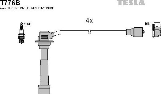 TESLA T776B - Set kablova za paljenje www.molydon.hr