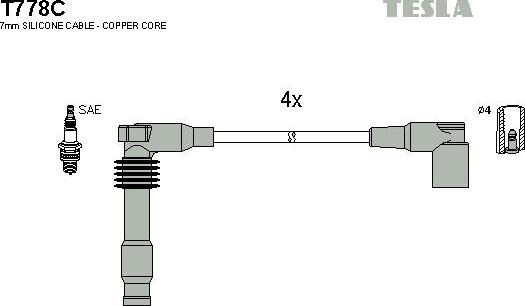 TESLA T778C - Set kablova za paljenje www.molydon.hr