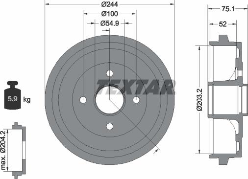 Textar 94043200 - Bubanj kočnica www.molydon.hr