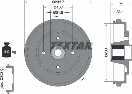 Textar 94027800 - Bubanj kočnica www.molydon.hr