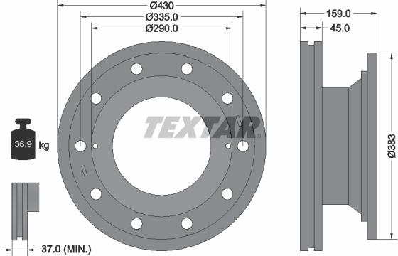 Textar 93095900 - Kočioni disk www.molydon.hr