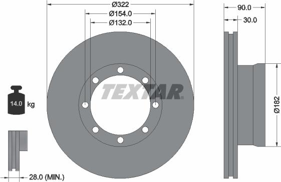 Textar 93058800 - Kočioni disk www.molydon.hr