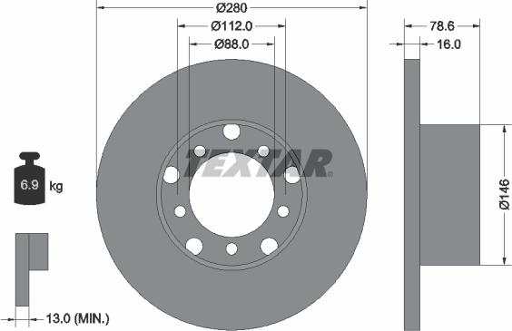 Textar 93012400 - Kočioni disk www.molydon.hr