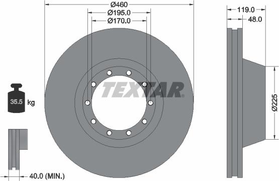 Textar 93084000 - Kočioni disk www.molydon.hr