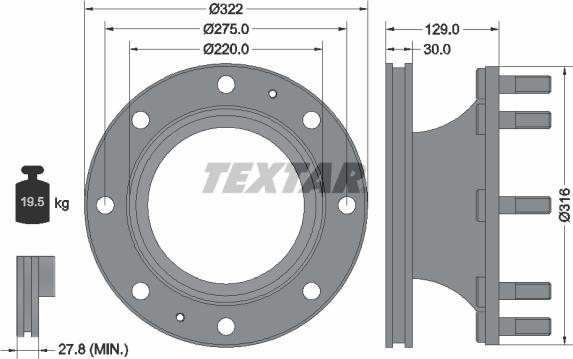 Textar 93084700 - Kočioni disk www.molydon.hr