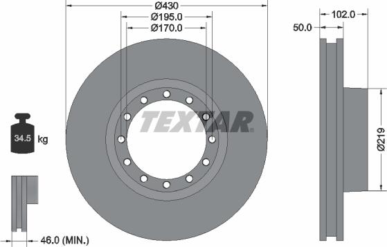 Textar 93085200 - Kočioni disk www.molydon.hr