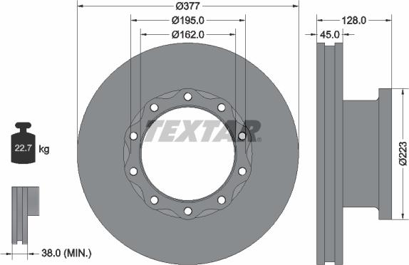 Textar 93086900 - Kočioni disk www.molydon.hr