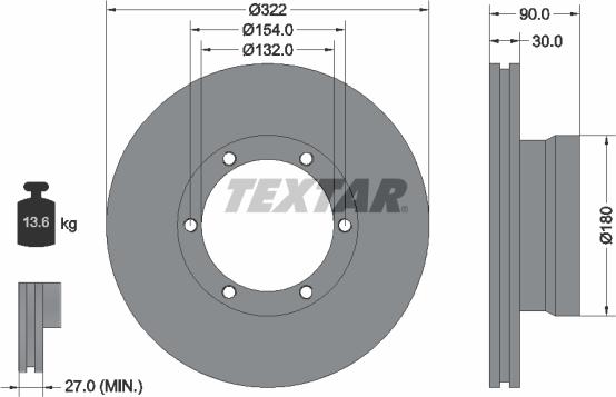 Textar 93086400 - Kočioni disk www.molydon.hr