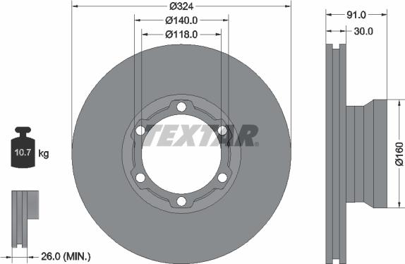 Textar 93087600 - Kočioni disk www.molydon.hr