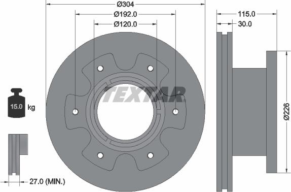 Textar 93191600 - Kočioni disk www.molydon.hr