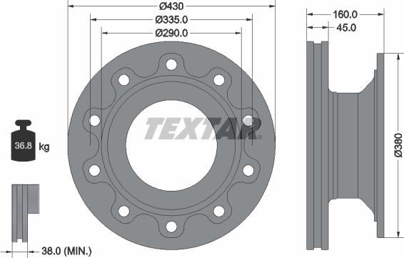 Textar 93193200 - Kočioni disk www.molydon.hr