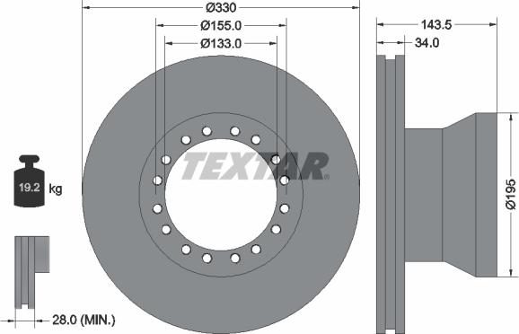 Textar 93142500 - Kočioni disk www.molydon.hr