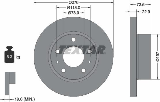 Textar 93104600 - Kočioni disk www.molydon.hr